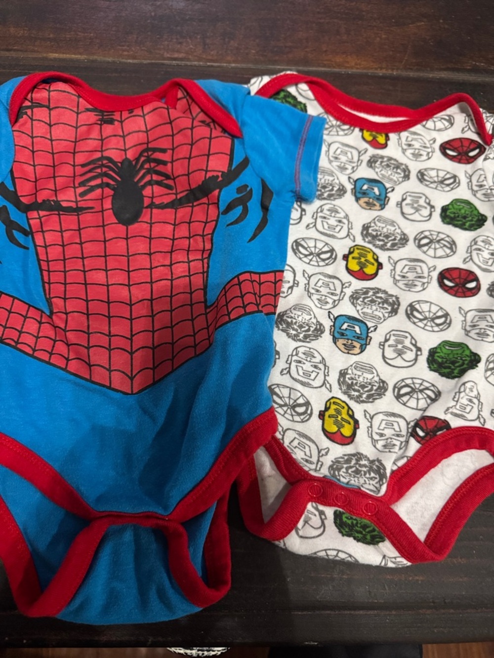 Marvel Red & Blue Spiderman Infant Bodysuits